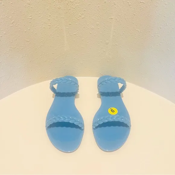 Stuart Weitzman Braida Sawyer Jelly Blue Sandals Size 9 NWT