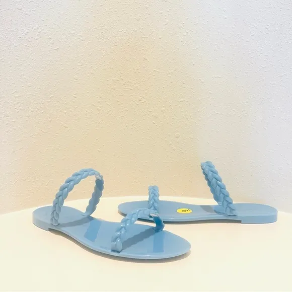 Stuart Weitzman Braida Sawyer Jelly Blue Sandals Size 9 NWT