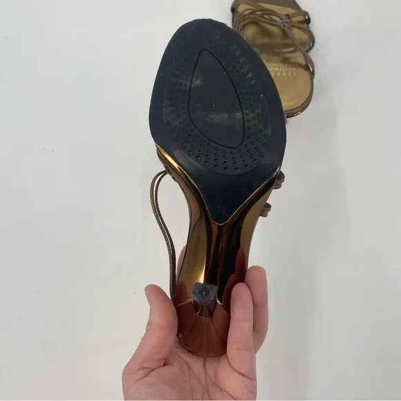 Stuart Weitzman Bronze Strappy Sandals Size 36