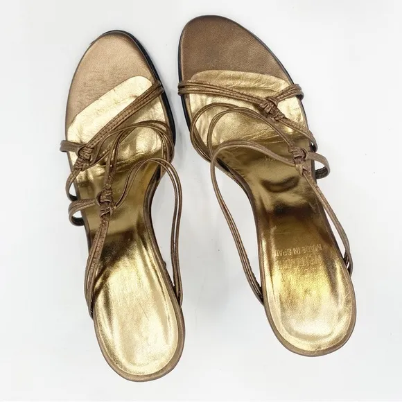 Stuart Weitzman Bronze Strappy Sandals Size 36