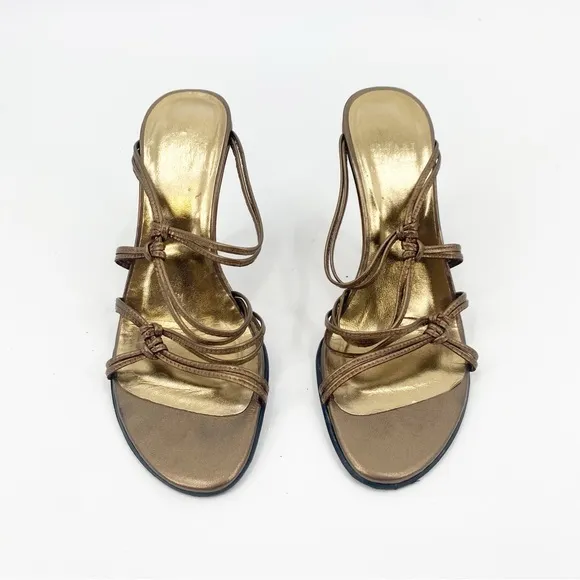Stuart Weitzman Bronze Strappy Sandals Size 36