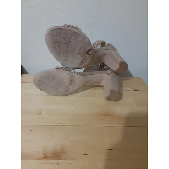 Stuart Weitzman Chaingang Canvas Frayed Sandals Size 9.5