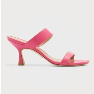 Stuart Weitzman Kristal Pink Leather Slide Sandals