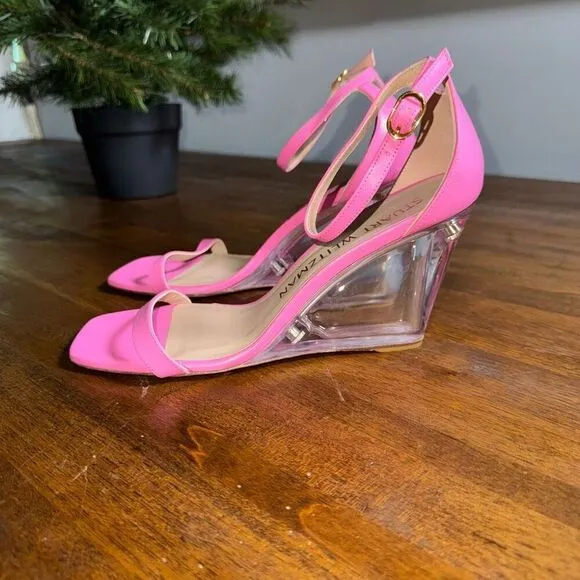 Stuart Weitzman Lucite Wedge Sandal