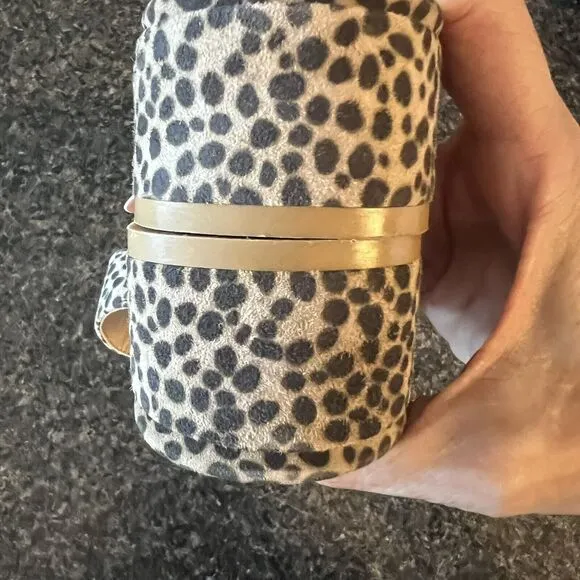 Stuart Weitzman Maisie 35 Sandal Women’s Size 10 Leopard Print Suede Msrp $395