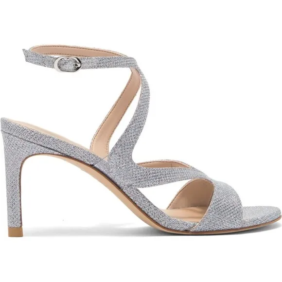 STUART WEITZMAN Mariposa Glitter METALLIAC STRAPPY SANDAL Sz 6.5