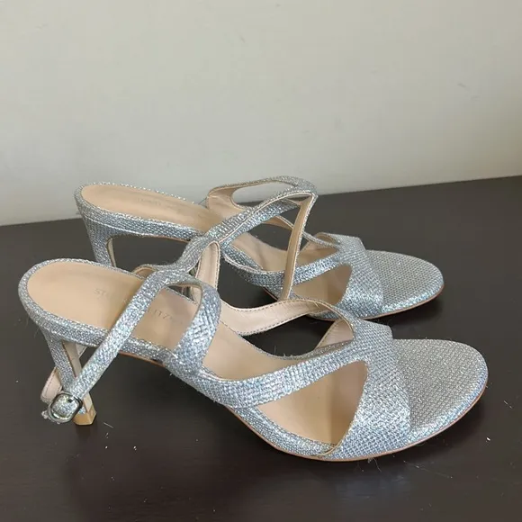 STUART WEITZMAN Mariposa Glitter METALLIAC STRAPPY SANDAL Sz 6.5
