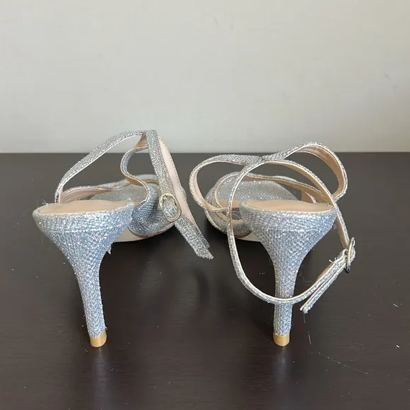 STUART WEITZMAN Mariposa Glitter METALLIAC STRAPPY SANDAL Sz 6.5