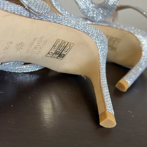 STUART WEITZMAN Mariposa Glitter METALLIAC STRAPPY SANDAL Sz 6.5