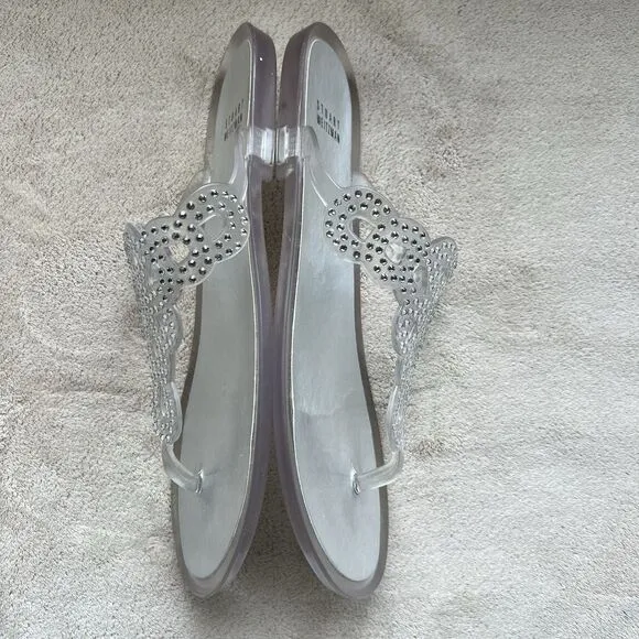 Stuart Weitzman Mermaid Clear Crystal Stones Jelly Sandal Women 9 Fit Like 8-8.5