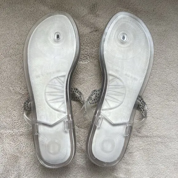 Stuart Weitzman Mermaid Clear Crystal Stones Jelly Sandal Women 9 Fit Like 8-8.5