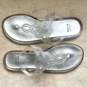Stuart Weitzman Mermaid Clear Crystal Stones Jelly Sandal Women 9 Fit Like 8-8.5