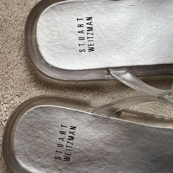 Stuart Weitzman Mermaid Clear Crystal Stones Jelly Sandal Women 9 Fit Like 8-8.5