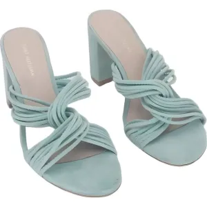 Stuart Weitzman Mint Twist Block Slide Sandals for Women Size 6.5B 37EU