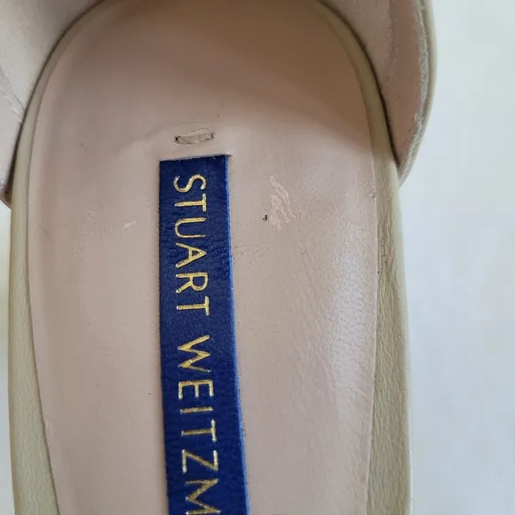 Stuart Weitzman Nearly Nude Ankle Strap Block Heel Dress Sandals