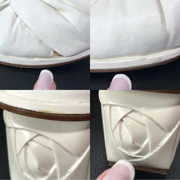 Stuart Weitzman Sculptural 3D Rose Low Kitten Block Heel Mule Sandals Wedding