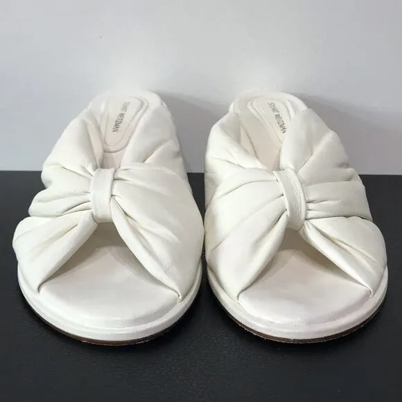 Stuart Weitzman Sculptural 3D Rose Low Kitten Block Heel Mule Sandals Wedding