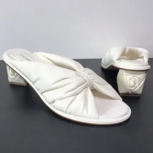 Stuart Weitzman Sculptural 3D Rose Low Kitten Block Heel Mule Sandals Wedding