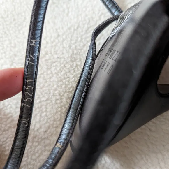 Stuart Weitzman sparkly black strappy heeled sandals 7.5