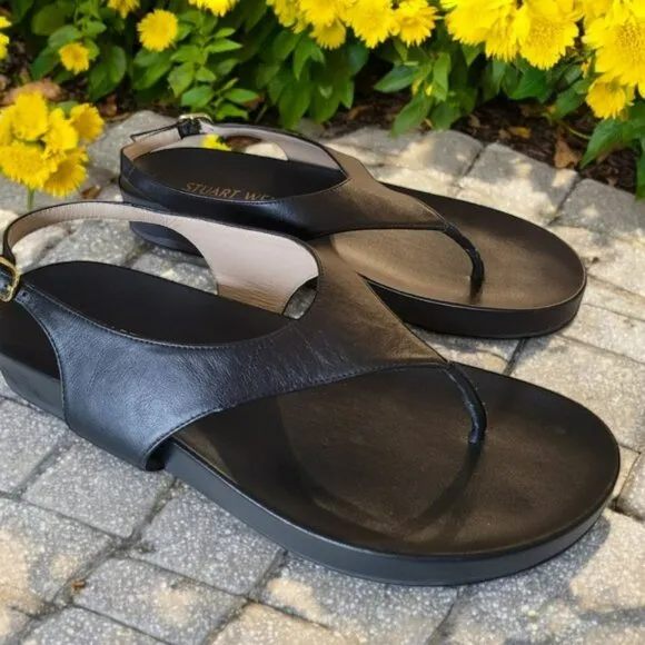 Stuart Weitzman Summer Leather Thong Sandal Size 10B