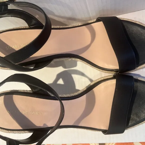STUART WEITZMAN TEDDI WEDGE ESPADRILLE LEATHER SANDAL. NEW SIZE 9.5