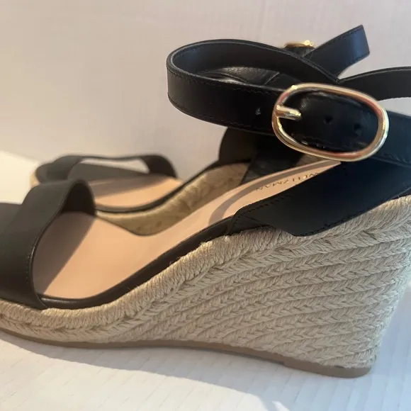 STUART WEITZMAN TEDDI WEDGE ESPADRILLE LEATHER SANDAL. NEW SIZE 9.5