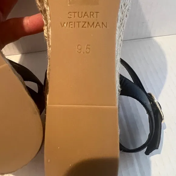 STUART WEITZMAN TEDDI WEDGE ESPADRILLE LEATHER SANDAL. NEW SIZE 9.5