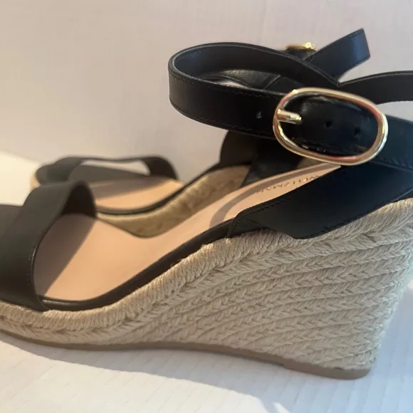 STUART WEITZMAN TEDDI WEDGE ESPADRILLE LEATHER SANDAL. NEW SIZE 9.5