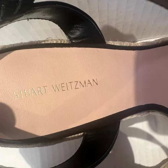 STUART WEITZMAN TEDDI WEDGE ESPADRILLE LEATHER SANDAL. NEW SIZE 9.5