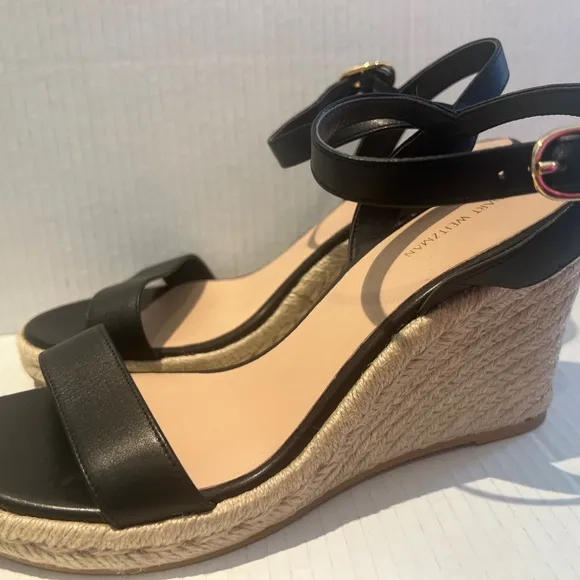 STUART WEITZMAN TEDDI WEDGE ESPADRILLE LEATHER SANDAL. NEW SIZE 9.5