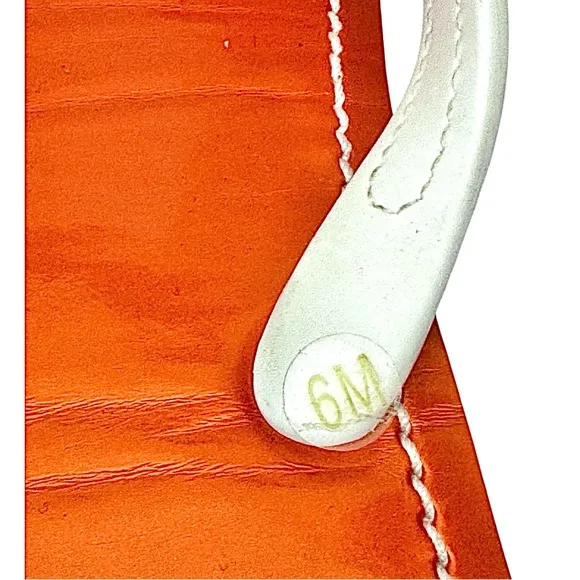Stuart Weitzman Thong Sandels Orange-White Womens Size 6 Medium
