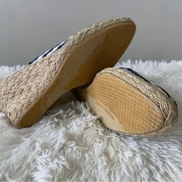 Stuart Weitzman Wedges Sandals 8,5 Plaid Pattern Fabric‎