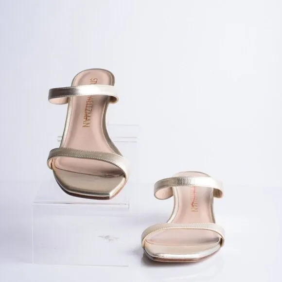 Stuart Weitzman Womens Aleena 50 Wedge Sandals Gold EU 40 US 9.5 Metallic NWD