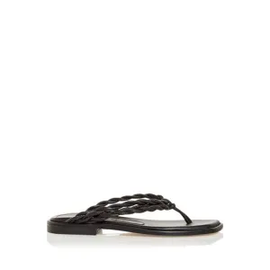 STUART WEITZMAN Womens Black Calypso Slip On Leather Thong Sandals 5 B
