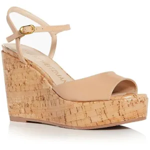 Stuart Weitzman Womens Palmina  Tan Leather Dressy Platform Sandals Shoes New