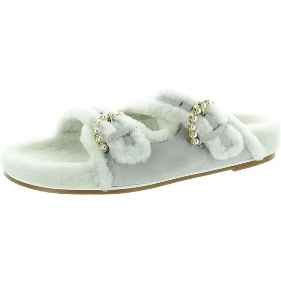 Stuart Weitzman Womens Piper Chill Slide Gray Slip On Slide Sandals New
