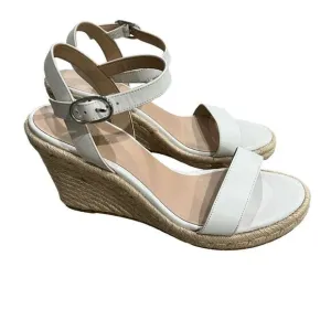 Stuart Weitzman Teddi Wedge Espadrille Sandal Size 10 White