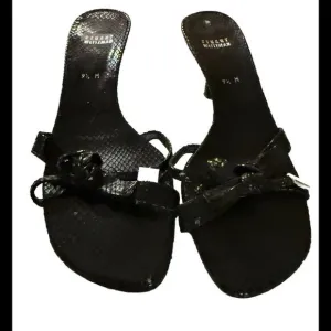Stuart Weitzman Black Water Snake Women Sandal Size 9.5M