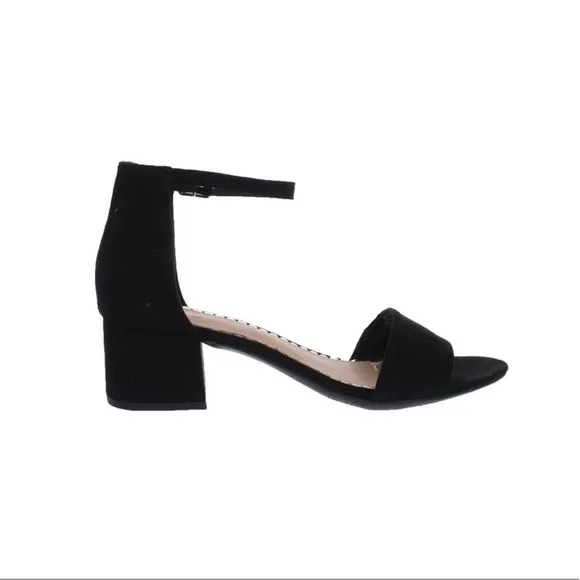 Sugar Women’s Sandals sz 9 Microfiber Black Block Heel NEW #G203