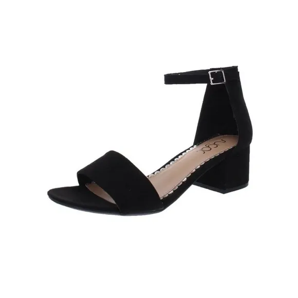 Sugar Women’s Sandals sz 9 Microfiber Black Block Heel NEW #G203