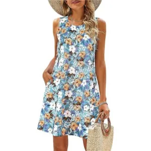 Summer Dresses for Women Beach Light Green Floral