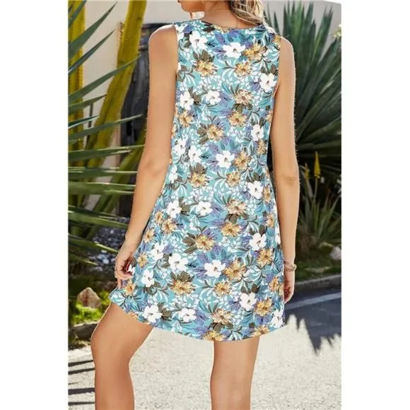 Summer Dresses for Women Beach Light Green Floral
