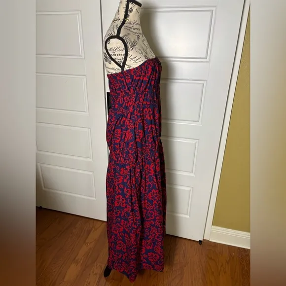Sundry Anthropologie| 100% Cotton Aloha Floral Strapless Maxi Dress |