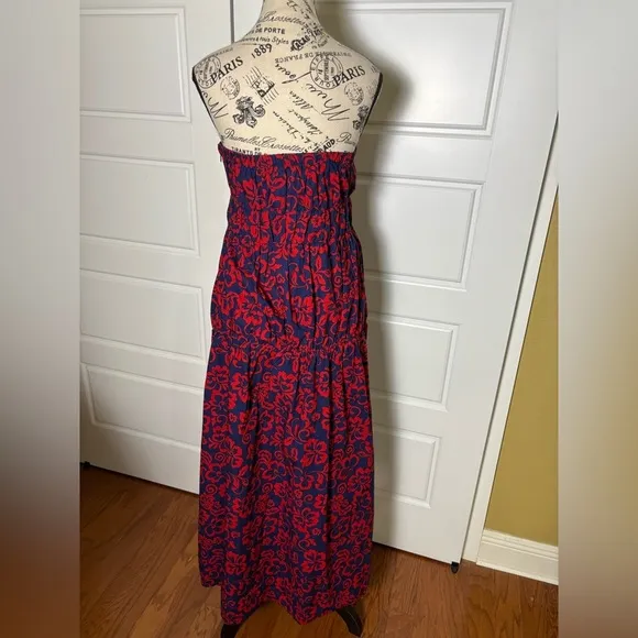 Sundry Anthropologie| 100% Cotton Aloha Floral Strapless Maxi Dress |