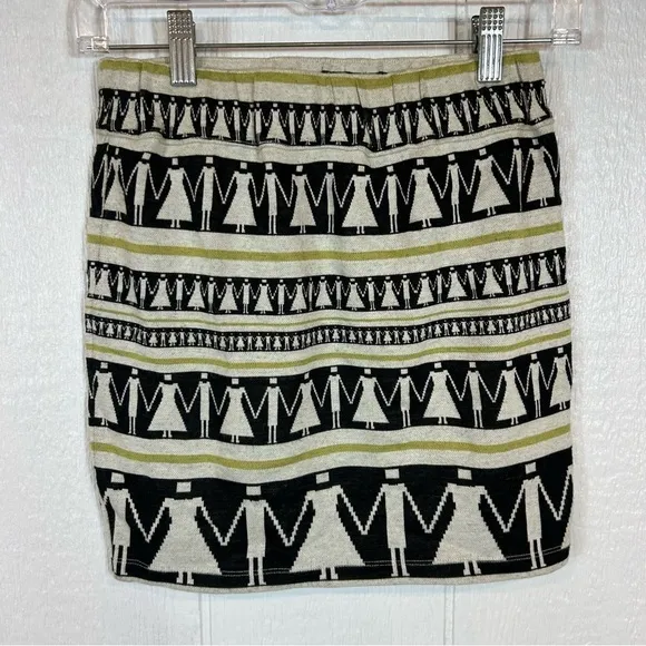 Suno Unique Mini Skirt People Holding Hands Size 0