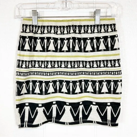 Suno Unique Mini Skirt People Holding Hands Size 0