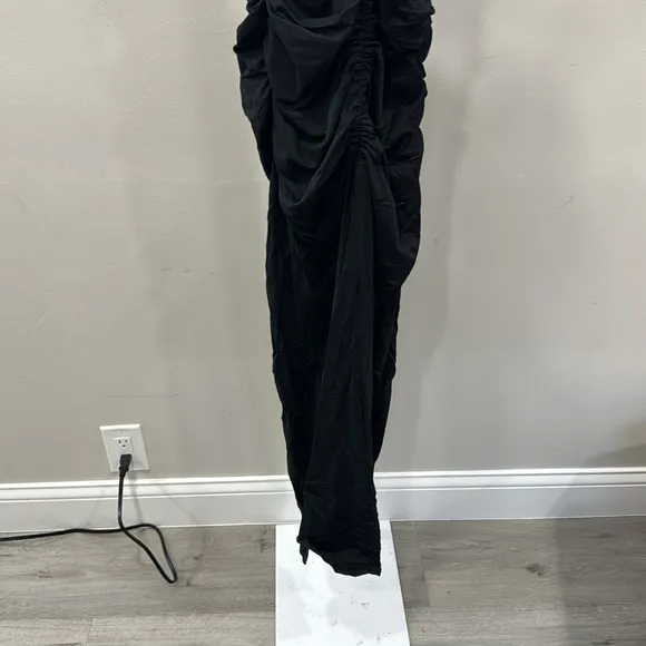 SUSANA MONACO Ruched Slit Front Maxi Dress In Black