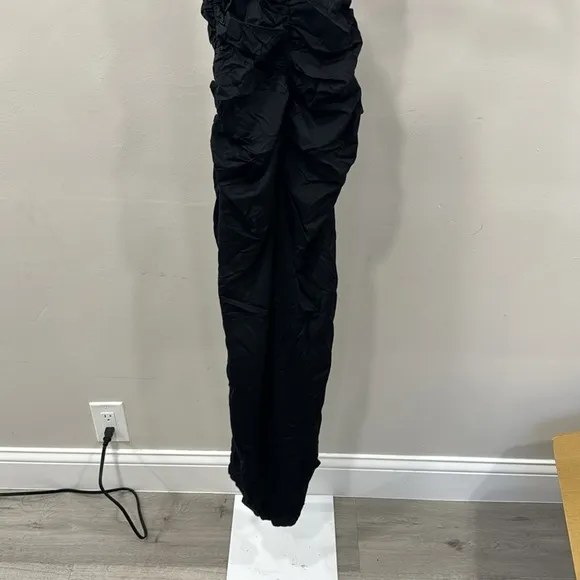 SUSANA MONACO Ruched Slit Front Maxi Dress In Black