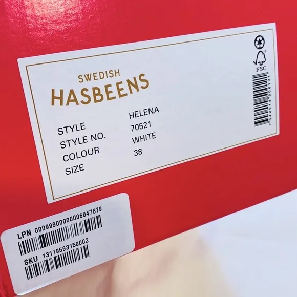 SWEDISH HASBEENS White Helena Leather Clog Sandal