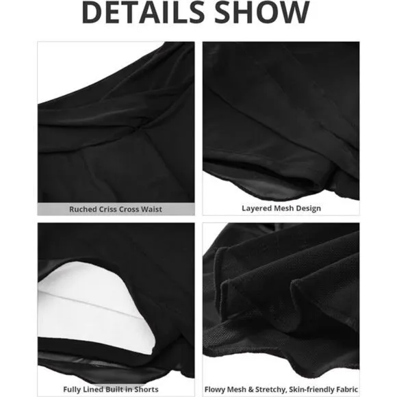 Swim Skirt Bottoms for Women Black
